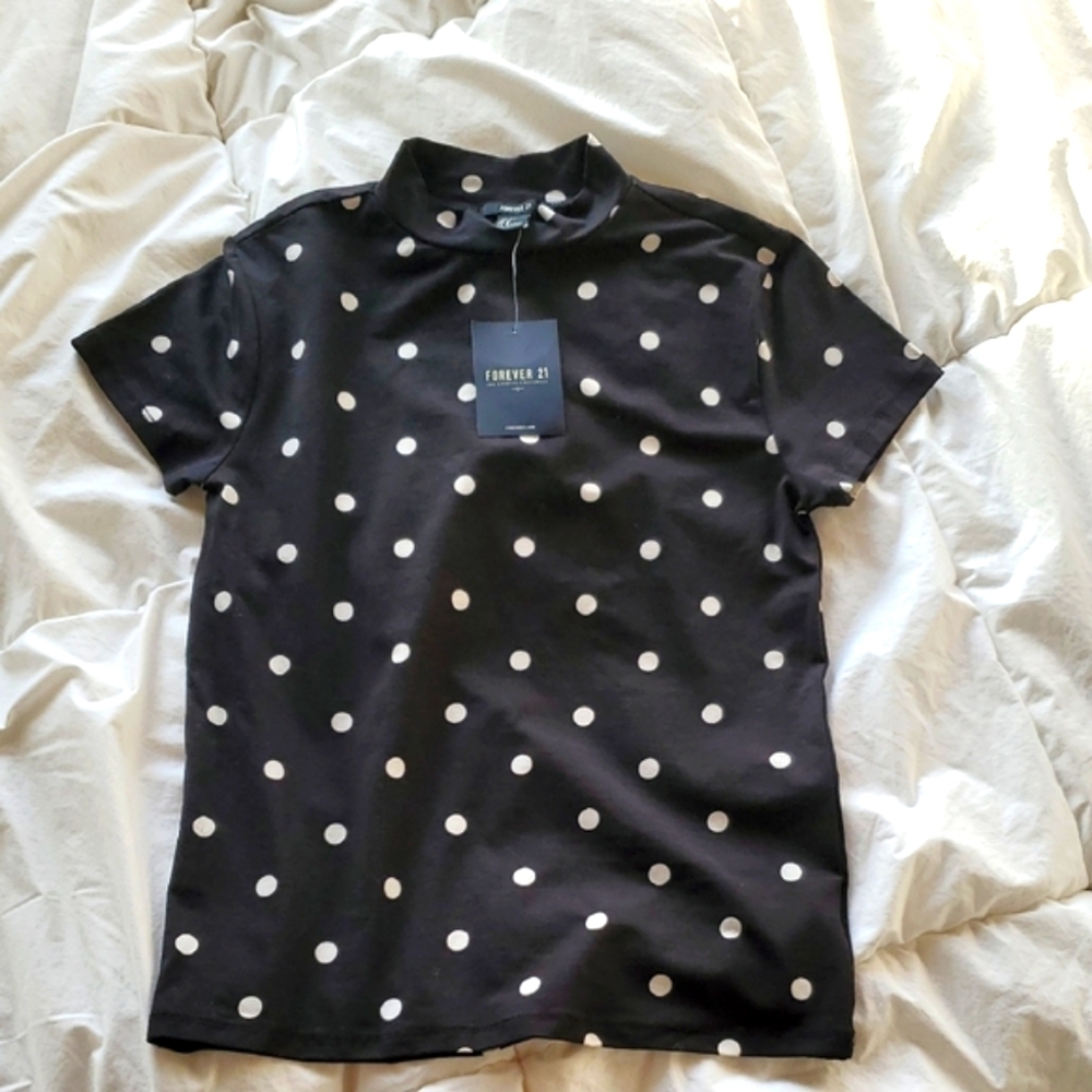 Forever 21 Black Polka Dot Shirt